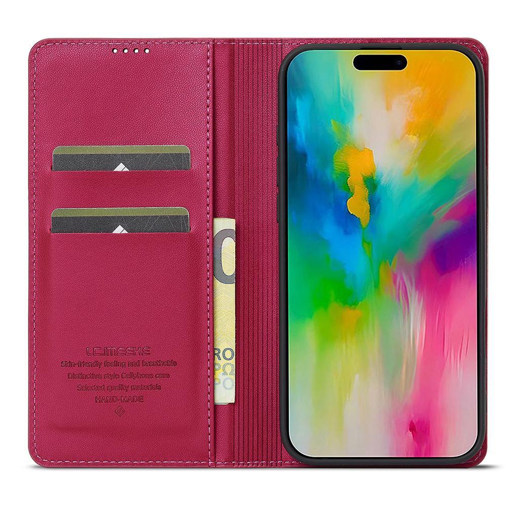 LC.IMEEKE L1 Series for iPhone 17 Case PU Leather Wallet Stand Protective Phone Cover
