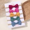 5/6Pcs Girls Solid Color Bowknot Headband For Baby Kids Grograin Ribbon Headwear Hair Bands Infant Hair Accessories