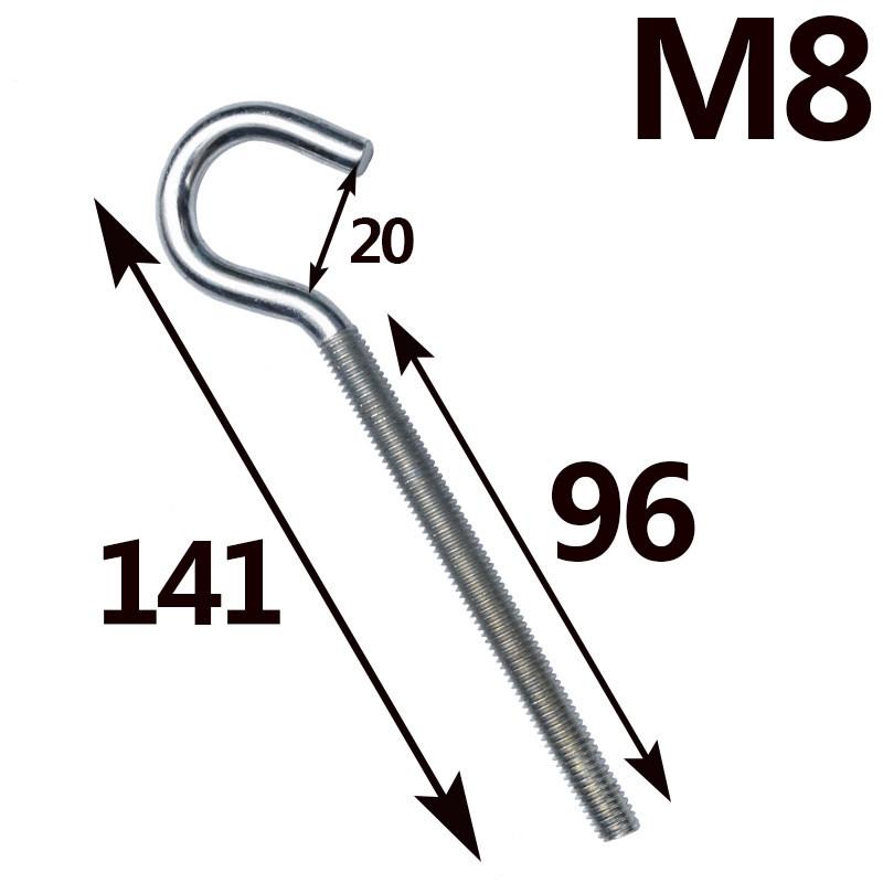 Galvanized Closed Eye Screw Hook with Ring Bolt