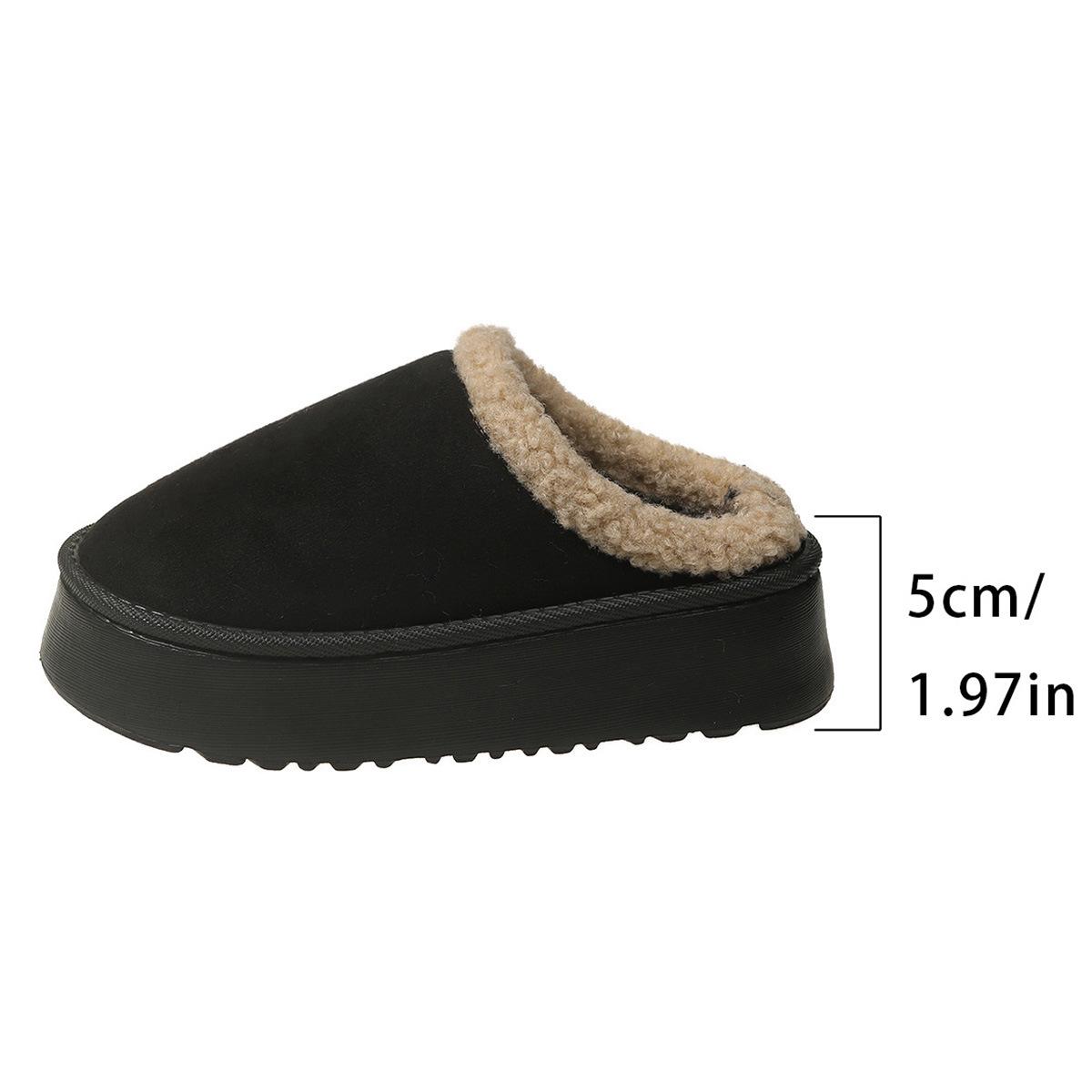 Теплые замшевые зимние тапочки женские повседневные туфли меховые короткие ботинки с открытой пяткой зимние ботинки Shalloe Platform Cotton Snow Shoes бренд Mujer Zapatos 37 2990₽