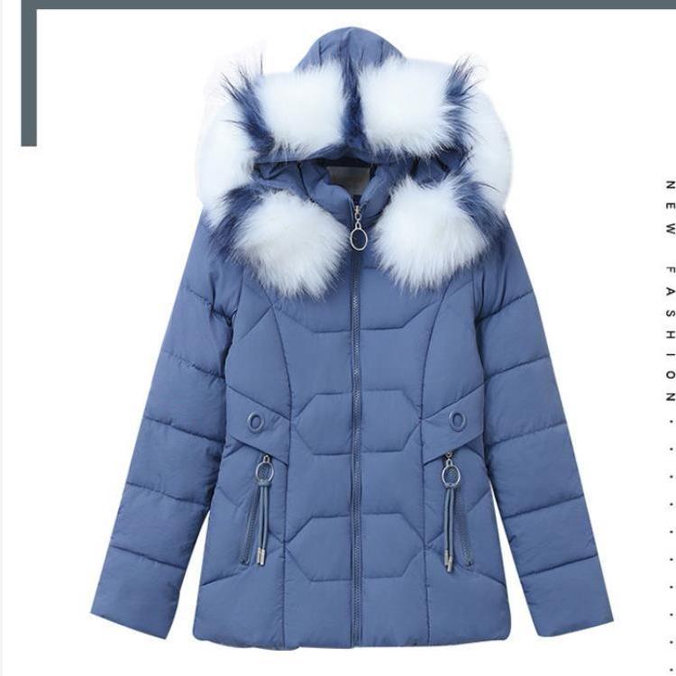 Jachetă de iarnă cu guler mare de blană, haină roșie din bumbac, slim fit