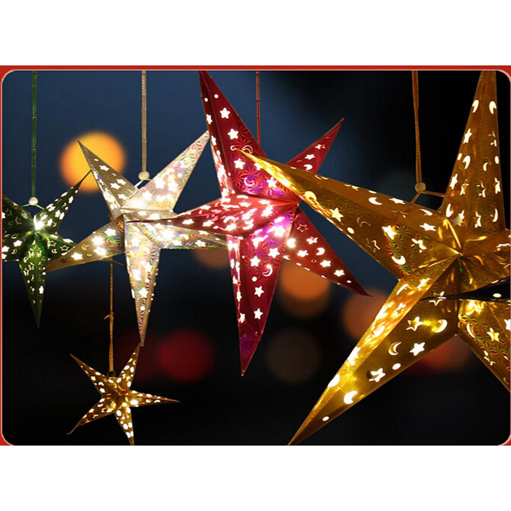 Christmas Style Stars Shaped Lamp Shade, Art Design Paper Stars Ceiling Lamp Lighting Fixture for Bathroom, Bedroom Room