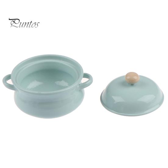1/8 1/12  Dollhouse Miniature Candy Color Kitchen Soup Pot Model Sauce Pan Toys