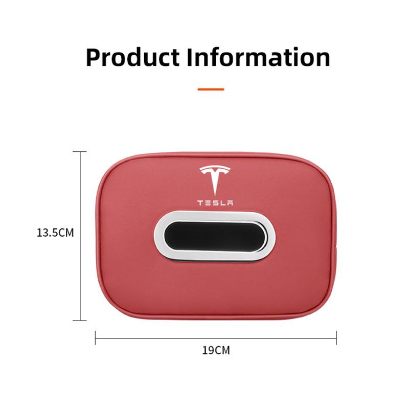 Car Tissue Box Quality Leather Auto Paper Towel Storage Bag For Tesla Model 3 Model S Model X Model Y Cybertruck Roadster SpaceX