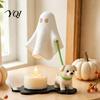 Indoor Holiday Home Decorations Ghost Walking Dog Night Light, 3D Printed LED Warm Lamp, Cute Decorative with Leash Puppy Statue Candle, Halloween