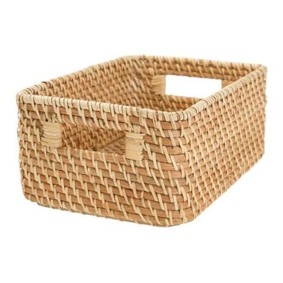 NITORI Rattan Basket RD-001 Quarter Width 19 x Depth 26 x Height 12cm Natural 8421034