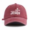 Pc JESUS Print Washed Baseball Cap for Adults  Minimalist Retro Style Casual Soft Adjustable Dad Hat Perfect As Gift
