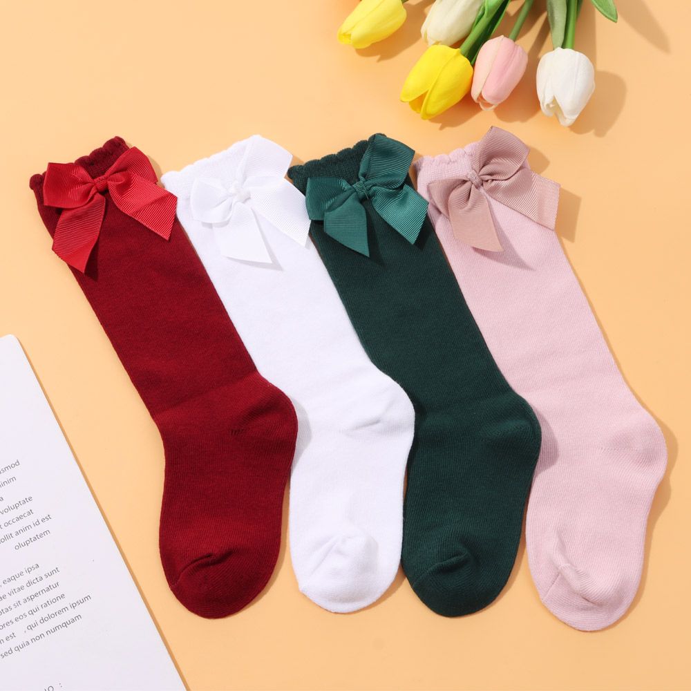 Big Bow Children Autumn Winter High Long Sock Floor Socks Baby Toddlers Socks Cotton