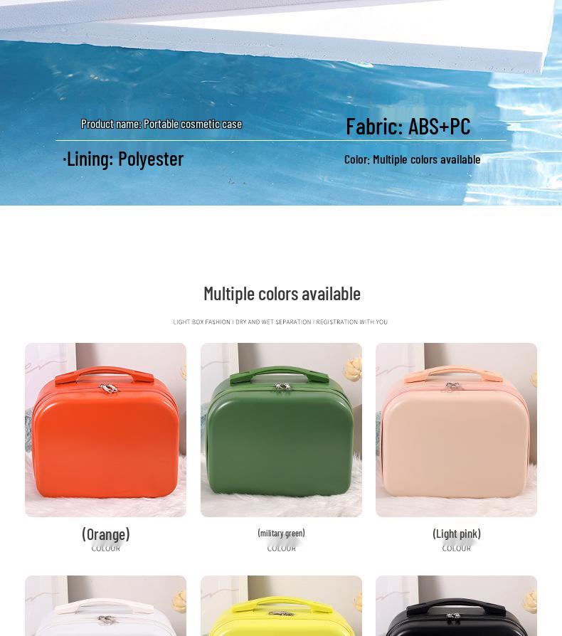 Compact 14-Inch Handheld Makeup Case - Lightweight, Stylish Travel Storage Box