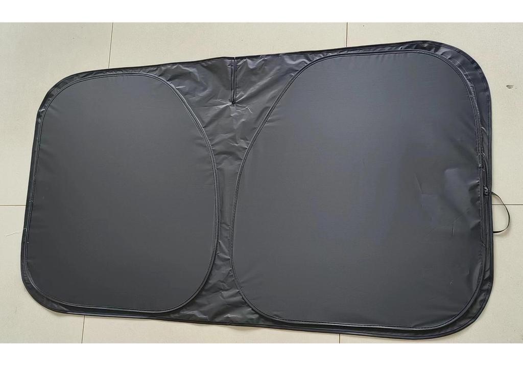 Silver Coated Double Ring Front Windshield Sunshade - Titanium Heat Insulation, Anti-UV, Aluminum Foil Sun Blocker.