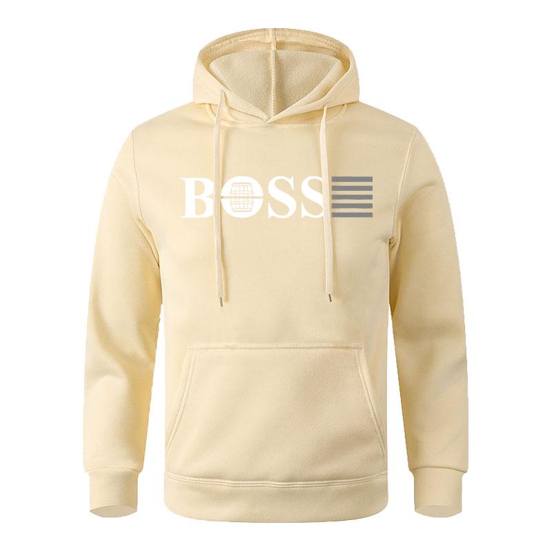 Fashionable Men's Hoodie with Street Casual Sports Style Long Sleeve and Kangaroo Pocket Fleece Sweatshirt for Autumn and Winter