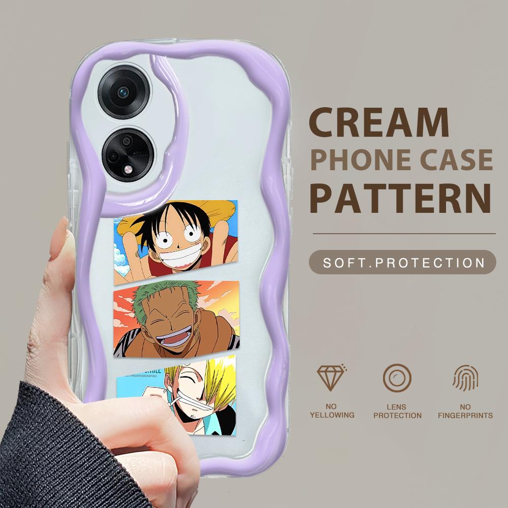 

Милый мультяшный узор, кремовая текстура, мягкий силиконовый чехол с волнистыми краями, чехол для телефона для OPPO Reno Realme OnePlus Nord N30 SE прозрачный