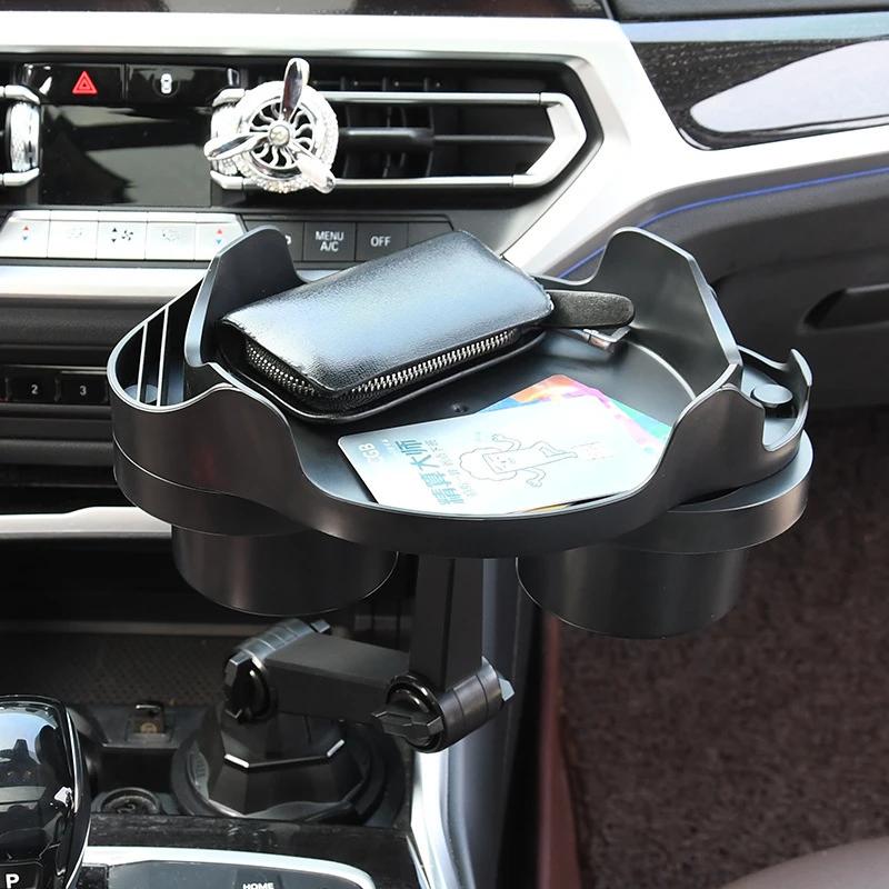 Car Cup Holders Plate Rack Rotatable Multi-Function Mobile Phone Food Holder Carrier Water Drink Holder Storage Rack Accessories