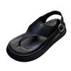 European Station 2025 Summer New Fetal Cow Pure Leather Platform Casual Sandals Fashion Simple Versatile Toe Sandals Women