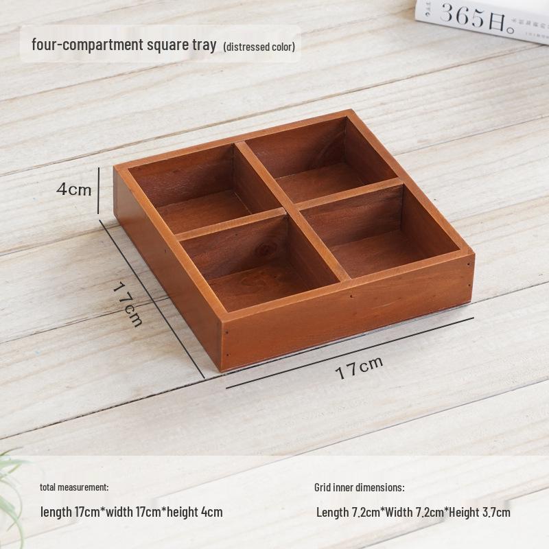 Japanese Style Wooden Desktop Storage Box - Nine Grid Organizer for Bedroom Entryway