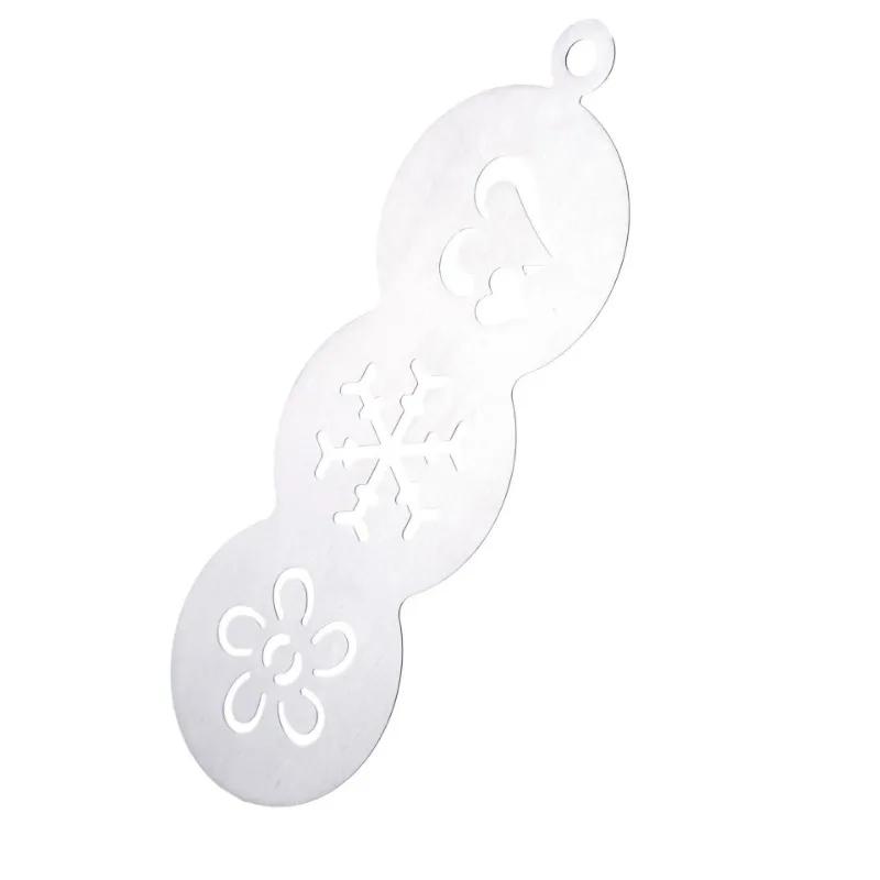 Mew Three-in-one Stainless Steel Coffee Drawing Die Coffee Gadget Cake Dusting Mold  Coffee Decoration