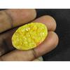 20X30X07MM Yellow Sugar Druzy Agate Oval Healing Loose Gemstone 21Cts. SK-4293