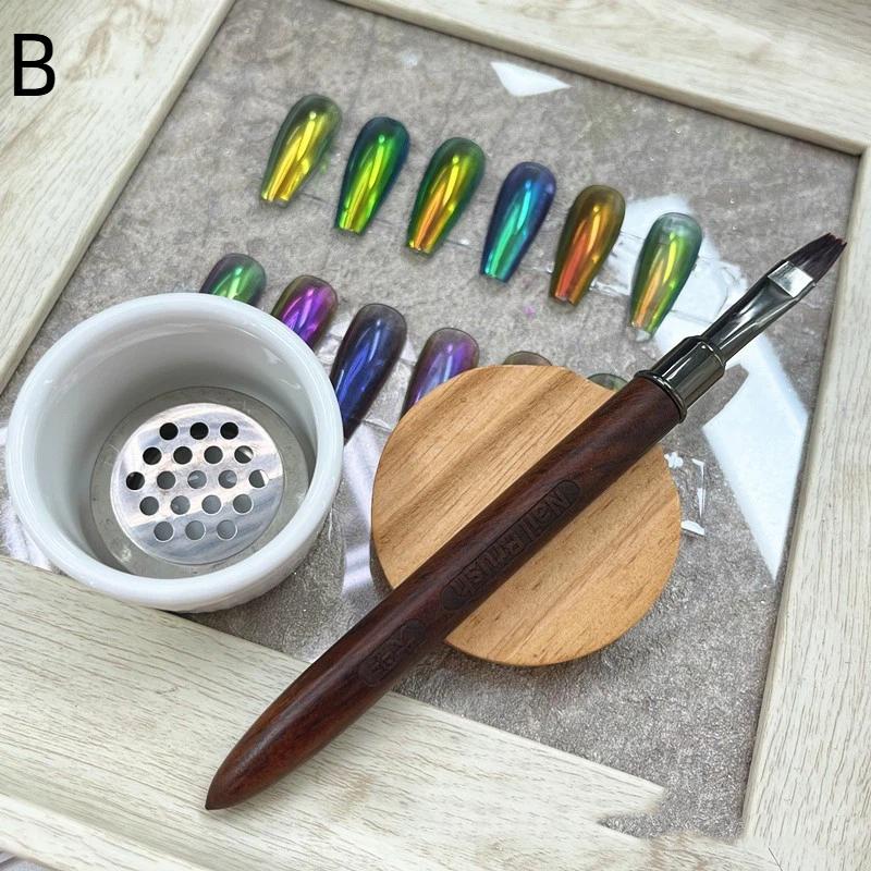 

Nail Brush Cleaner Cup Wash Pen Brush Cup With Stainless Steel Mesh Base Nail Drill Bit Cleaning Container Ceramics Cup With Lid B