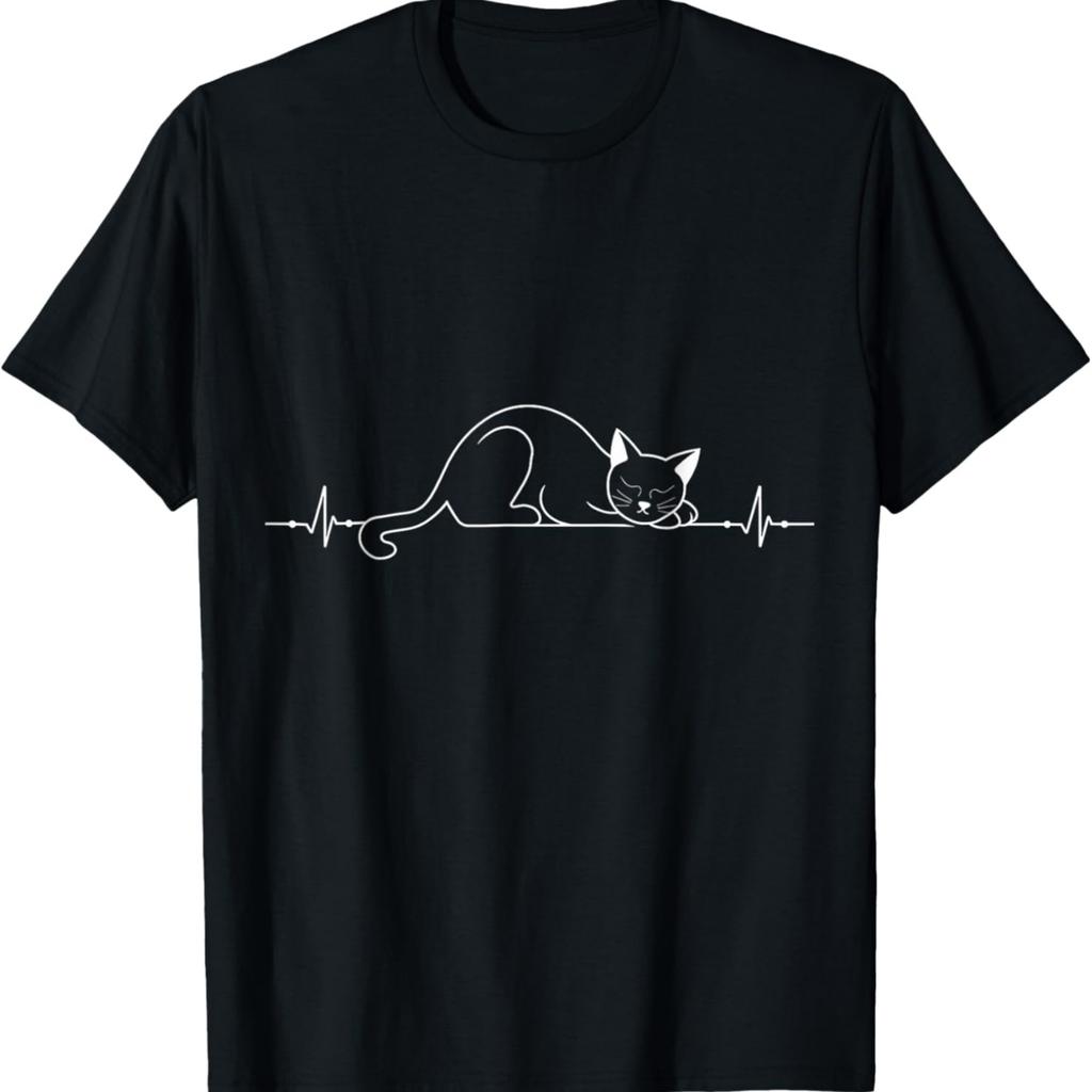 Katzen Herzschlag Liebe Katzen Damen Mädchen Katzenliebhaber T-Shirt