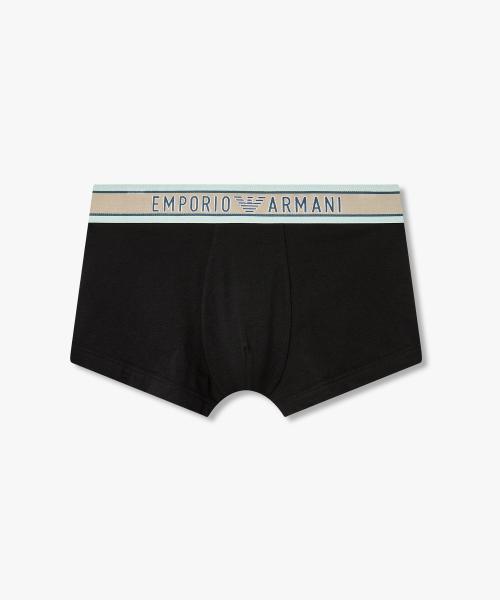 [Emporio Armani Underwear] Men s Contrast Trim Big Logo Banding Trunks 0816112027 [Shipped from Korea] 100% Authentic Black - S