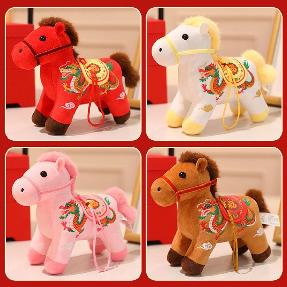 Mascot Dolls Plush Horse Keychain Creative Plush Horse Doll Pendant Year of Horse