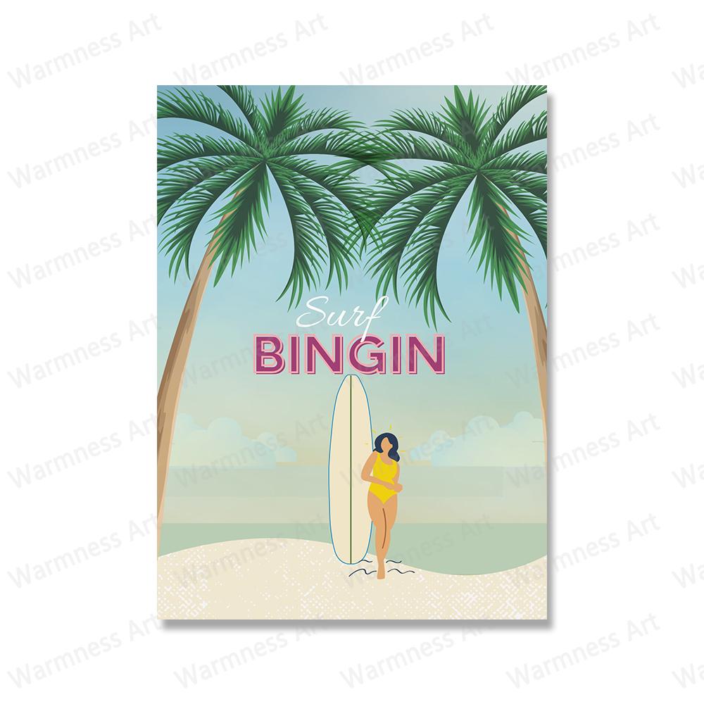 Landscape Wall Art Canvas Posters Nordic Prints Travel Bali Beach Sea Painting Pictures for Modern Living Room Home Decoration No Frame