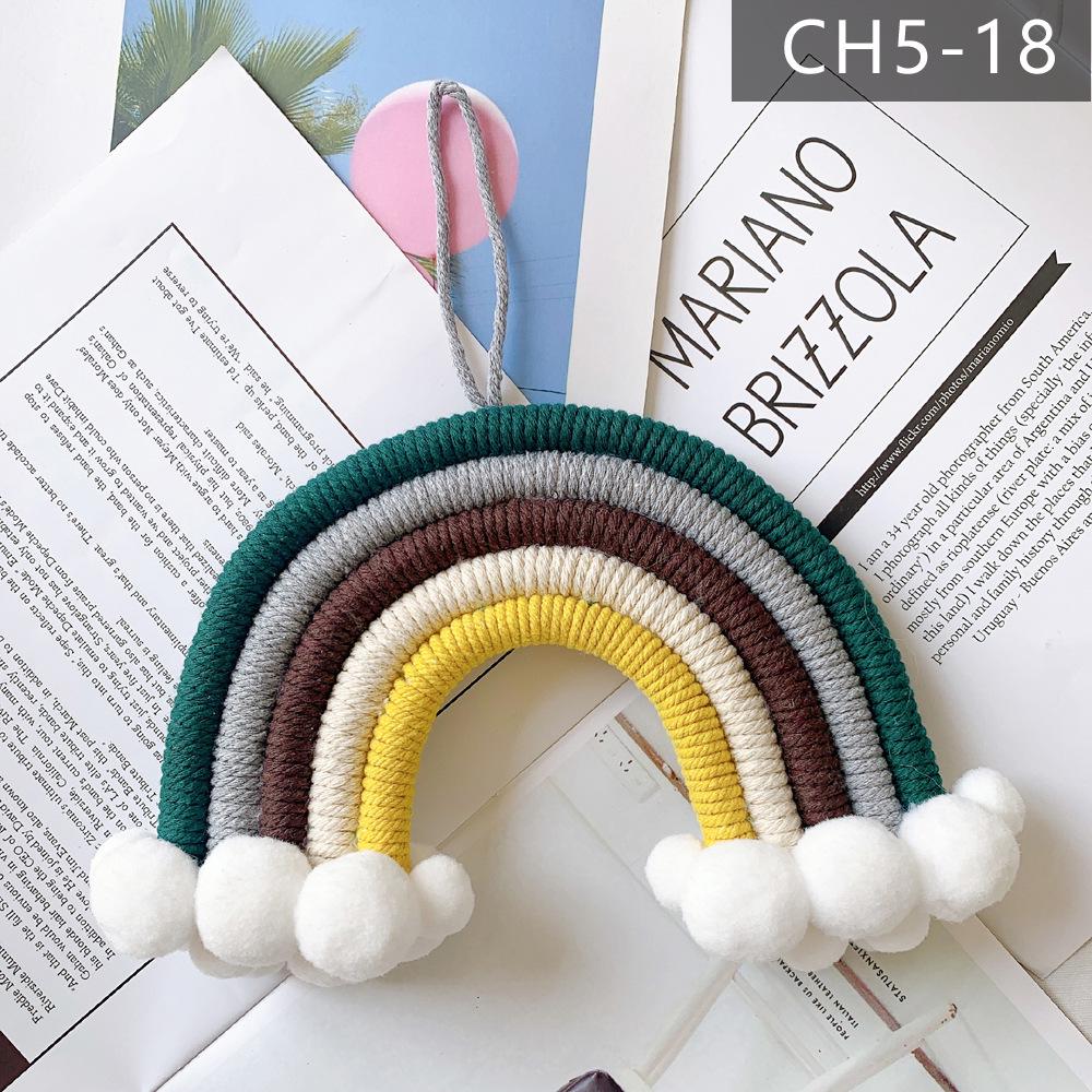 Nordic Style Woven Cloud Rainbow Hanging Ornaments - Children's Room Wall Decor Pendant