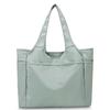MT's SHOP Women's Large Tote Bag, Light Green, Waterproof Nylon, with Side Pockets, Shoulder Bag, Handbag, Travel Bag, SH425