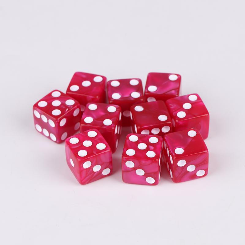 

Шестигранные игровые кости 16 мм акриловый набор кубиков D6 для D&D, RPG, настольной игры или обучения математике, кости с эффектом авантюрина красный