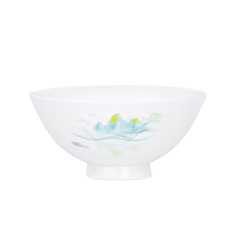 Tangshan Bone China Bowl Set: Rice, Soup, Noodle Bowls & Plates with Chopsticks - Perfect Housewarming Gift