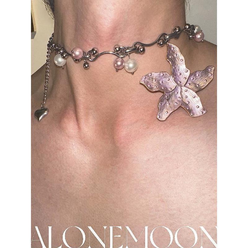 European and American cross-border y2k babes butterfly leather collar punk rock choker collarbone chain necklace foreign trade jewelry