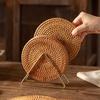 Table Mat Handmade Rattan Creative Placemat Dining Table Bowl Mat Plate Mat Heat Insulating Mat Non-Slip Mat Simple Fashion