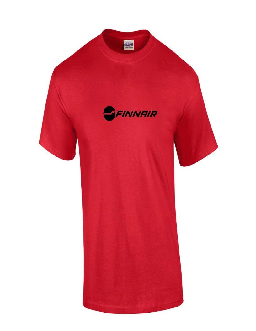 Finnair Black Retro Logo Finnish Airline Red Cotton T-Shirt XL