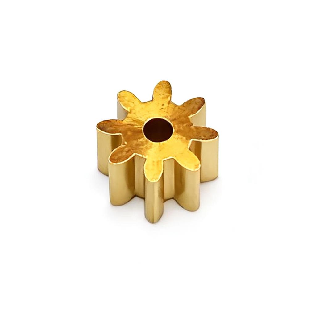 Copper 8-Tooth Pinion Gear: 1 Mod, 2mm Bore, Precision Fit