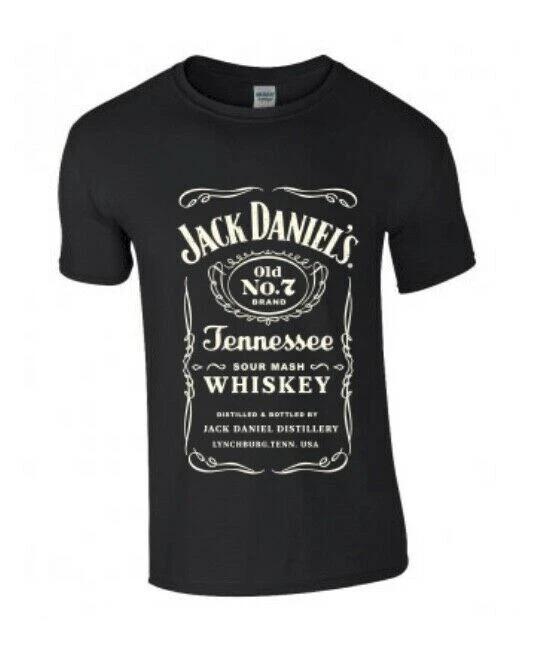 Černé tričko Jack Daniels JD Old No 7 Inspirované Vintage Vzhledem s Potiskem