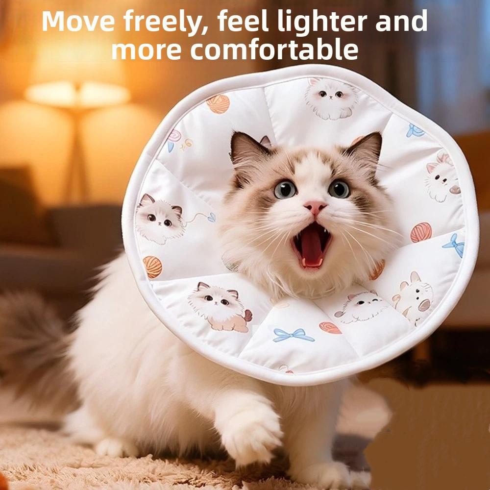 Adjustable Pet Elizabethan Collar Soft Anti Licking Cat Collar Cute Cat Recovery Collar Pet Care