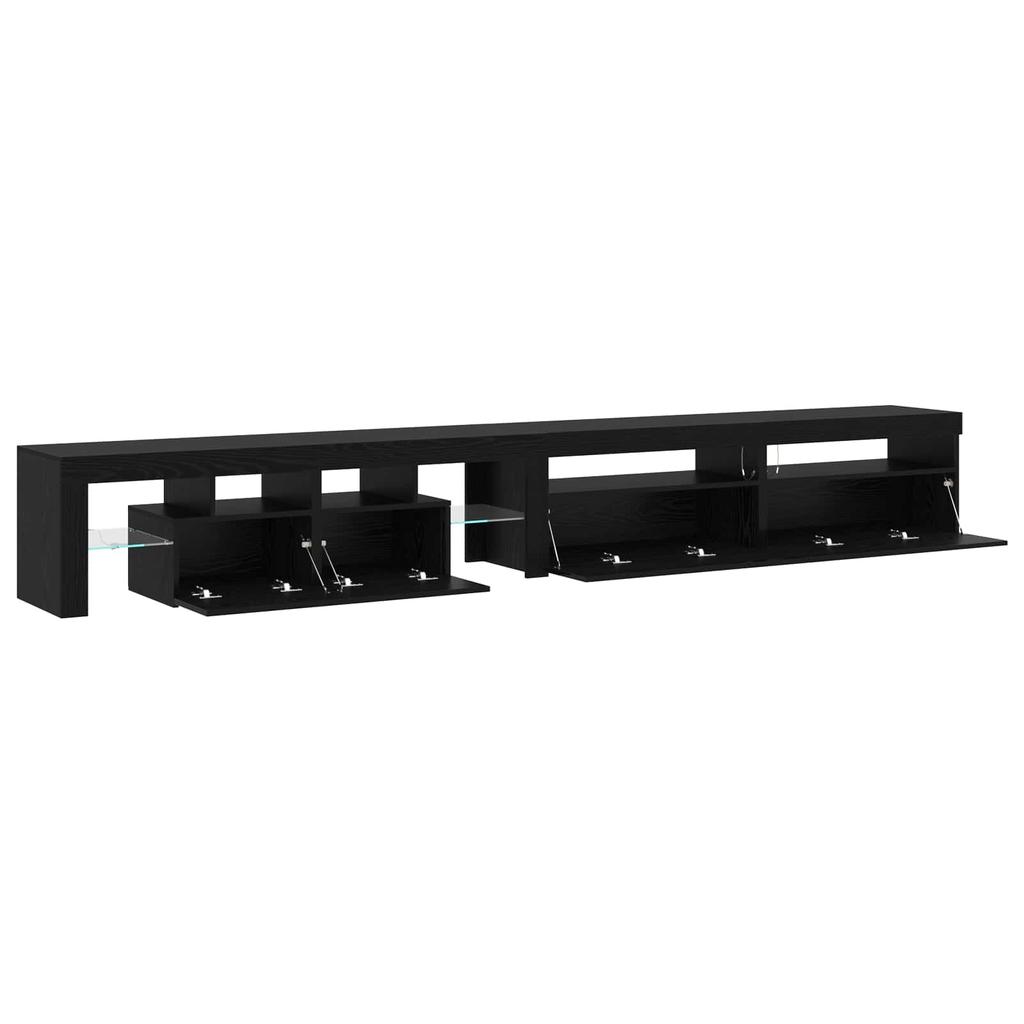 TV Cabinet Set 3 Pcs Black Oak Effect 290 X 36.5 X 40 Cm