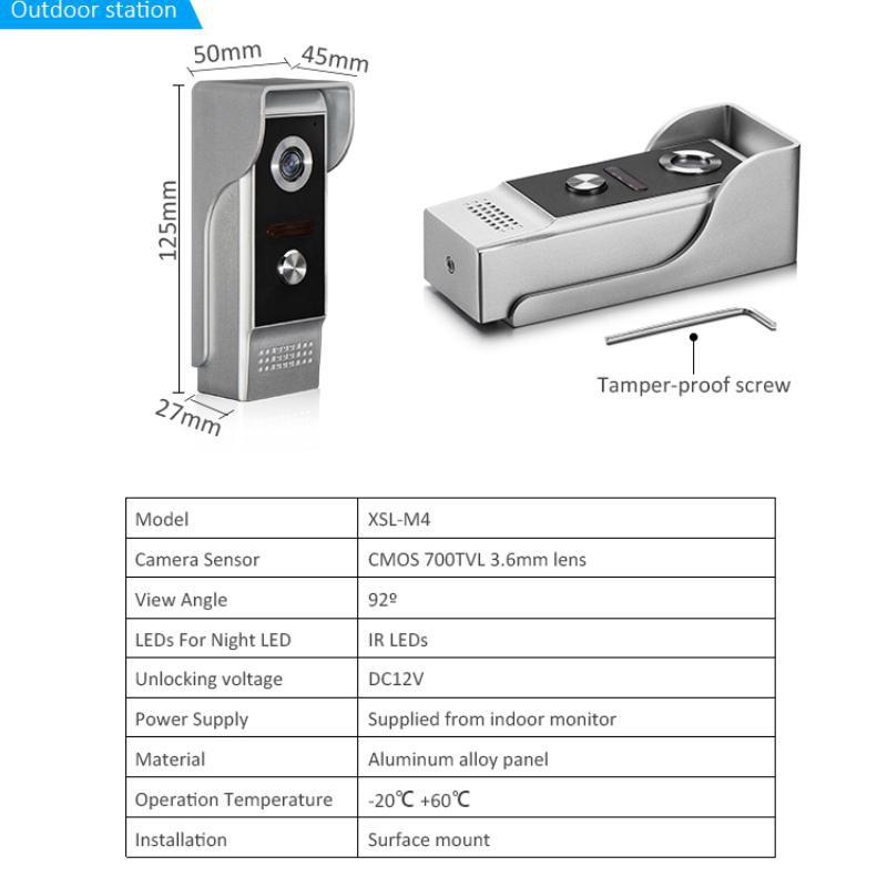 Smart Video Intercom WiFi 9 Inch Monitor with Doorbell Camera Wired Video Door Phone Intercom System for Villa Apartment