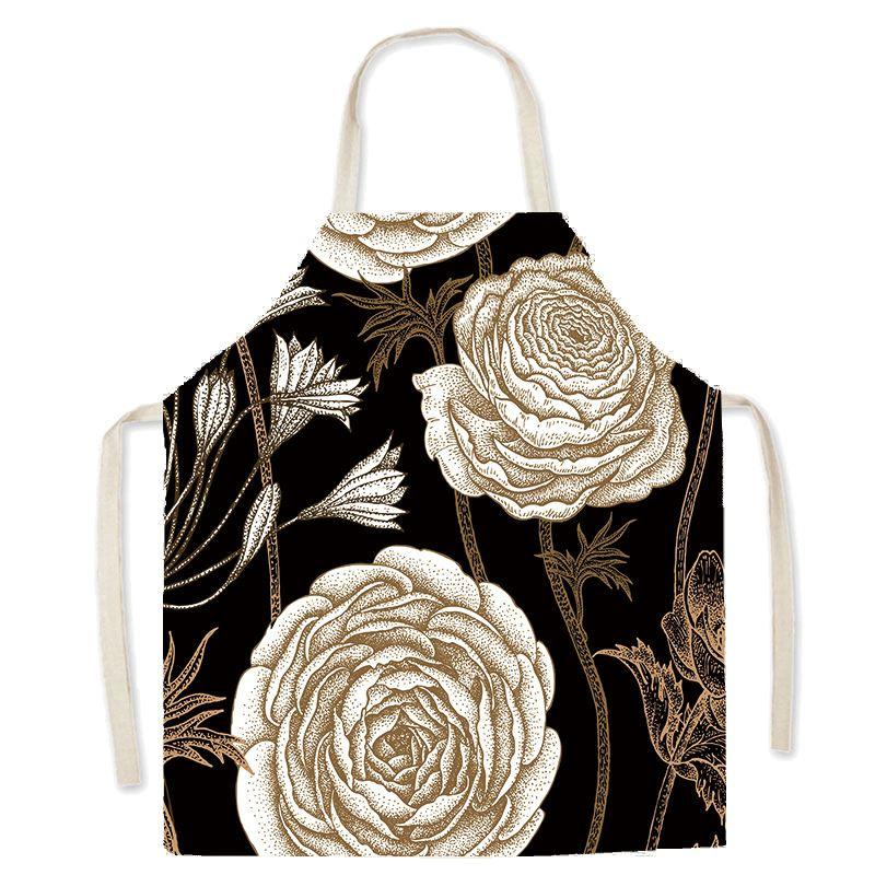 Pastoral Style Floral Series Kitchen Sleeveless Apron Color Floral Linen Apron Parent-Child Children'S Apron