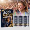 Body Paint Pen World Cup Theme Vivid Color Natural Silk Graffiti Portable Face Paint Set 12 Colors