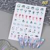 Embossed Jellyfish Jellyfish  Ocean Nail Art Sticker Self Adhesive Marine Starfish  Nail Decals Manicure Diy Supplies Nails Slid