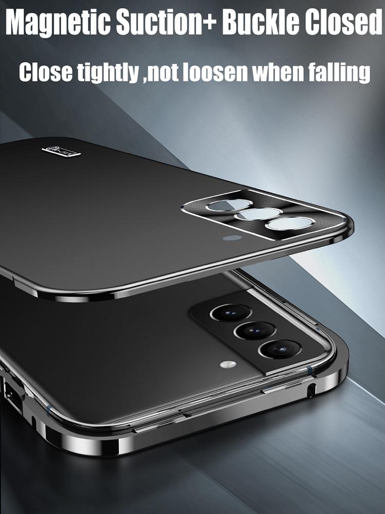 Fashion Magnetic Close Aluminum Metal Case For Samsung Galaxy S25 S24 S23 S22 S21 Ultra Strong Drop Proof Cover