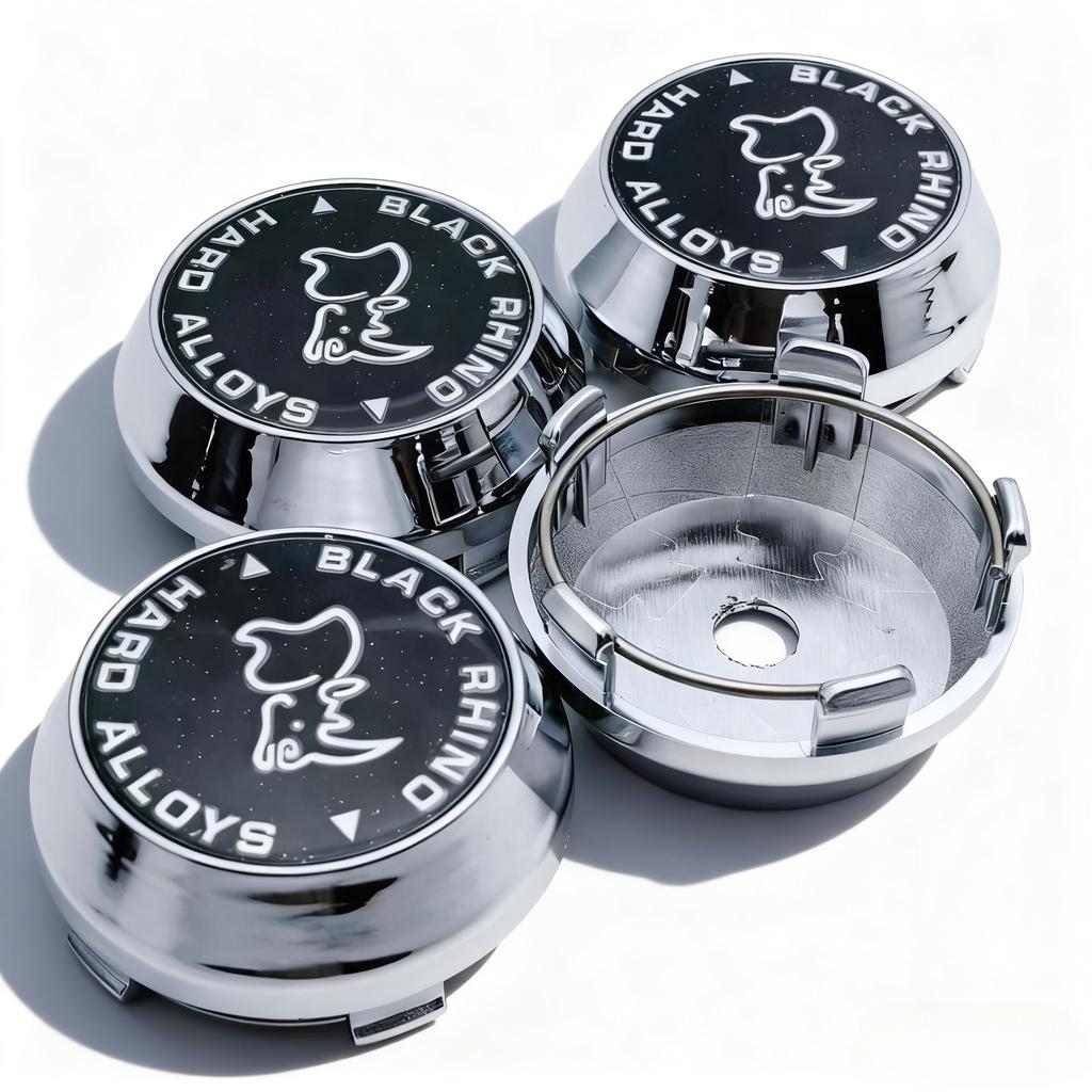 4pcs Black Rhino Logo Emblem Car Wheel Center Caps 60MM 56MM Wheels Hub High Cap Rhinoceros Badge Rim Hubcaps Cover Accessories