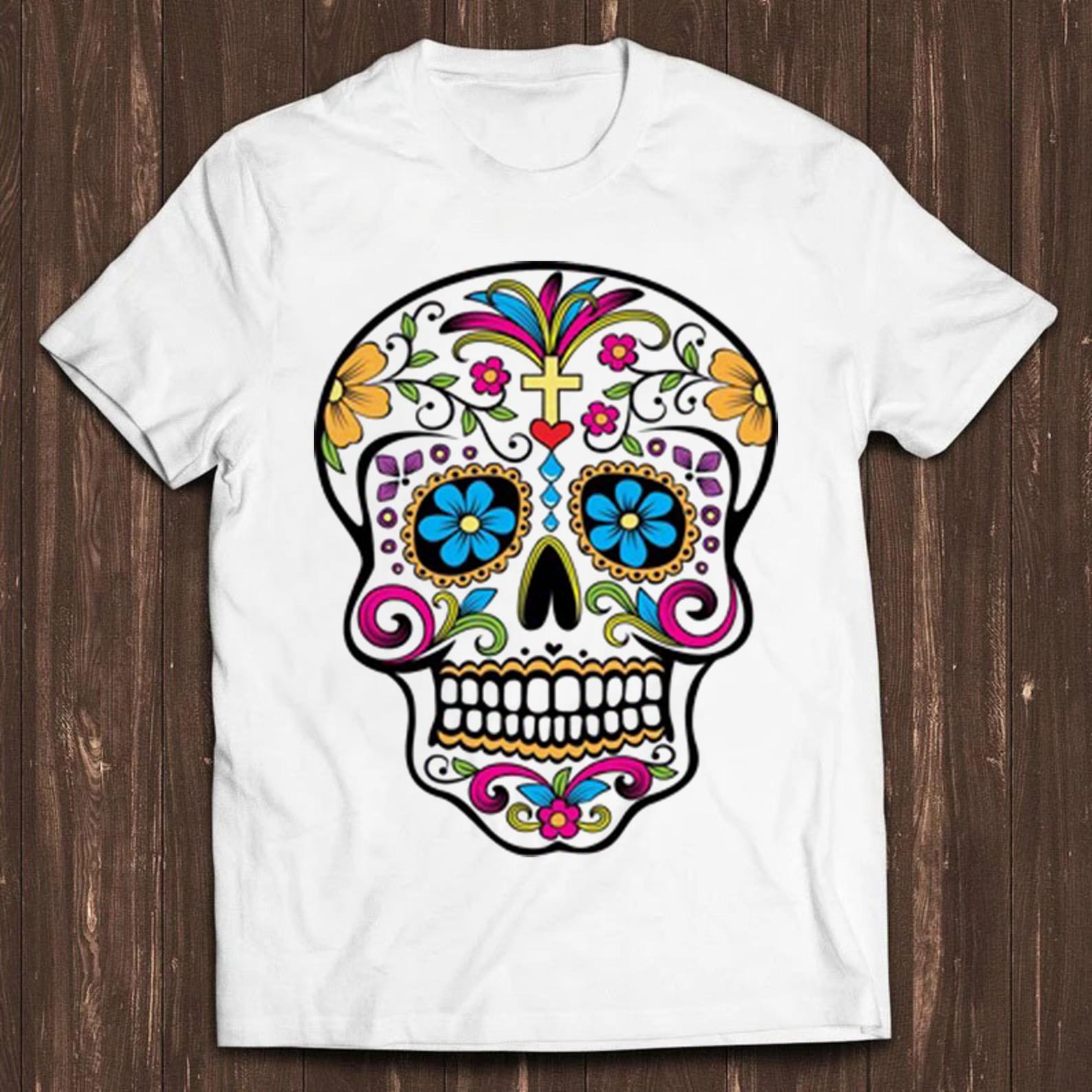 Sugar Skull T Shirt Calavera Art Mandala Present Funny Cool Gift Tee C197 XL