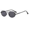 Retro Oval Fashion Double Beam Metal Sunscreen Sunglasses Trendy Men'S And Women'S Sun Glasses Uv400
