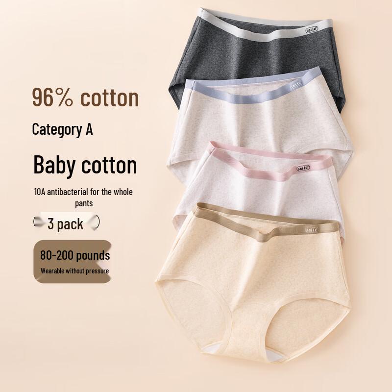 

FENTENGCARE Women s High-Stretch Antibacterial Cotton Briefs - 3 Pack M