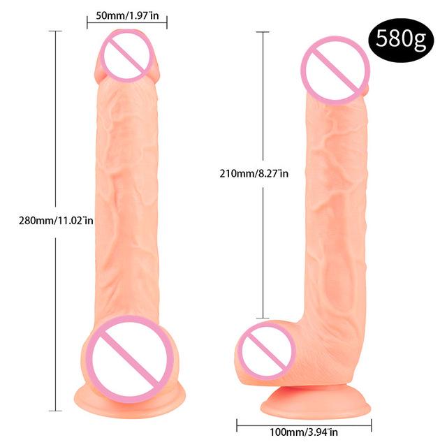 28*5CM Super Huge Black Dildos Realistic Anal Butt with Suction Cup Big Soft Penis Sex Toy For Women