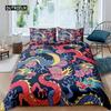 Sada ložního prádla 3D Dragon tisk Povlečení Povlak na přikrývku s povlakem na polštář Polyesterový povlak na přikrývku King Queen Twin Bytový textil