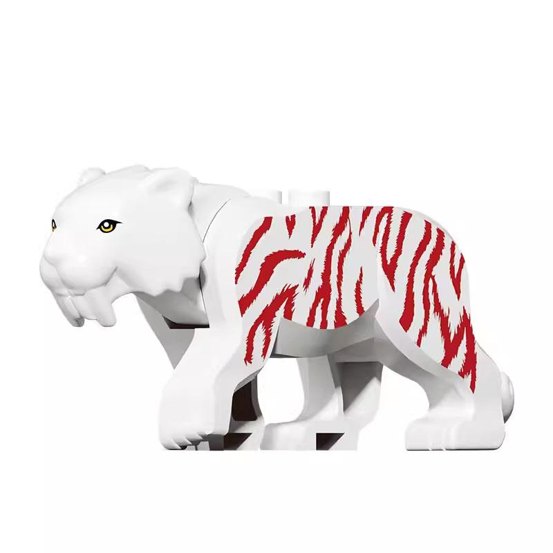 MOC Zwierzęta Zoo Klocki Słonie Tygrysy Słonie Małpy Łosie Niedźwiedzie Owce Wielbłąd Koń Krokodyl Lampart Mini Klocki DIY T11