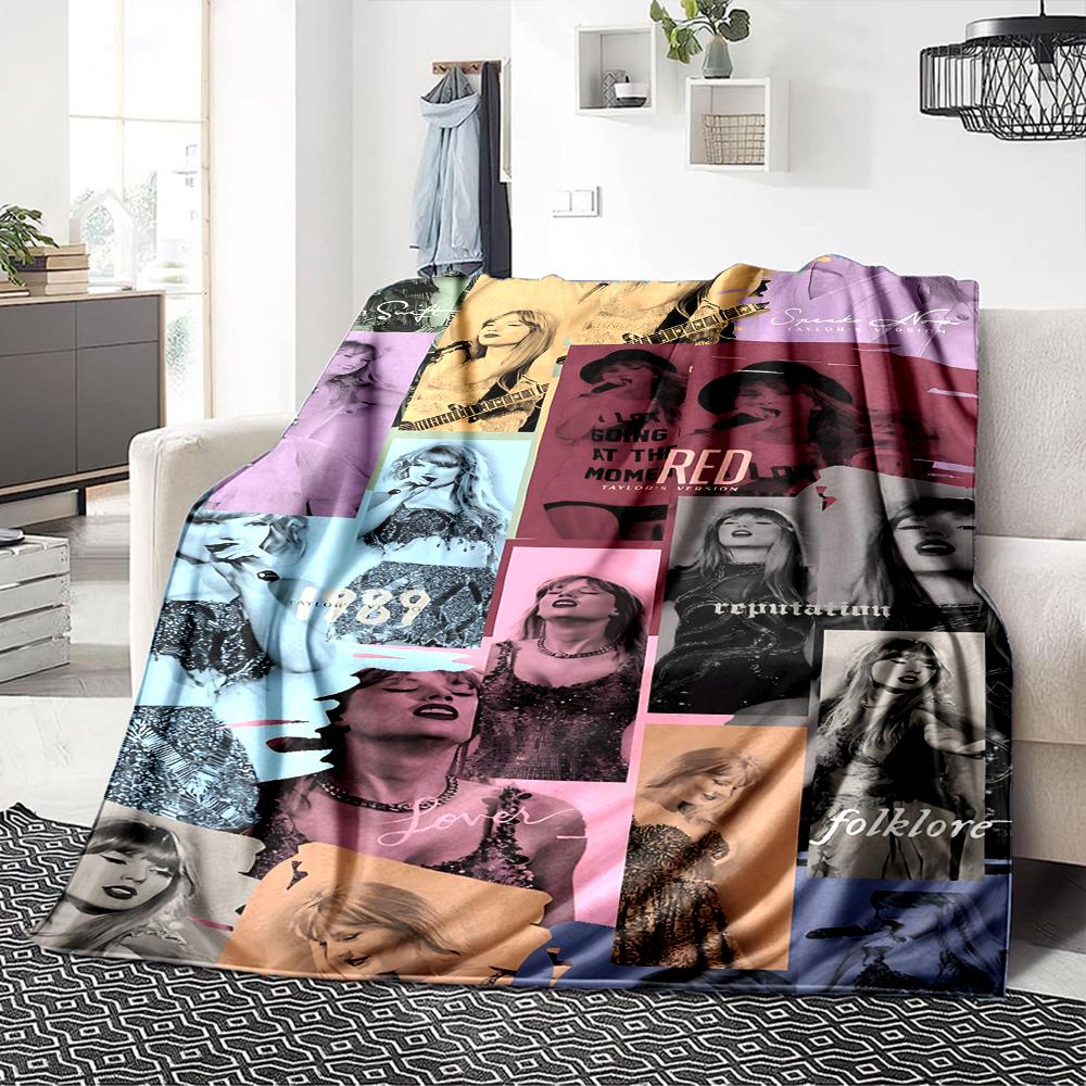 Taylor Swift Collage Blanket Soft Throw Blanket For Home Bedroom Bed Sofa Travel Office Solid Christmas Blanket